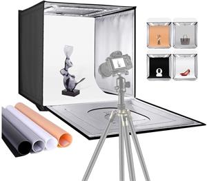 Neewer skladací fotostan 50x50x50cm, 80x stmievateľné LED, 6000-6500K, svietivosť 4000 lm, 40W