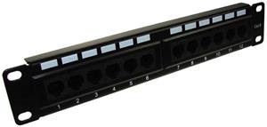 Neku 10" patch panel 1U/12p, UTP cat6, čierny