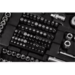 NEO TOOLS Sada nástrčných kľúčov, 10-220, 220 ks, veľkosť 1/4, 1/2, 3/8, kufrík