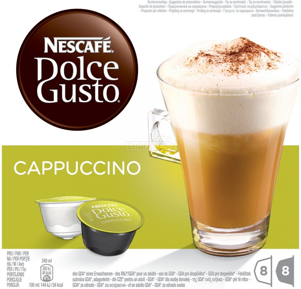 Nescafe Dolce Gusto Cappuccino, kapsule, 16 ks