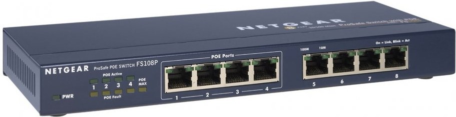 Netgear FS108PEU, 8xFE, 4xPoE