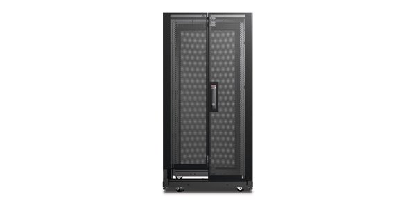 NetShelter AV 24U 600mm Wide x 825mm Deep Enclosure with Sides and 10-32 Threaded Rails Black