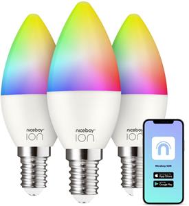 Niceboy ION SmartBulb RGB žiarovky, E14, 6W, 3 ks