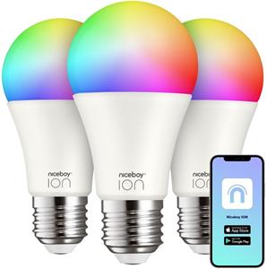 Niceboy ION SmartBulb RGB žiarovky, E27, 12W, 3 ks