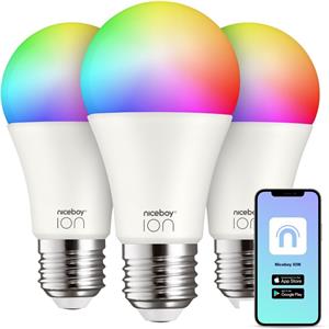 Niceboy ION SmartBulb RGB žiarovky, E27, 9W, 3 ks