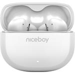 Niceboy Pins 4, bezdrôtové slúchadlá, biele