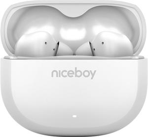 Niceboy Pins 4, bezdrôtové slúchadlá, biele