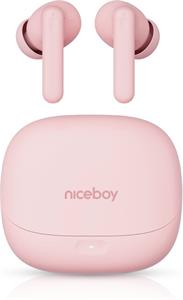 Niceboy Pins 5 PRO, bezdrôtové slúchadá, ANC, ružové