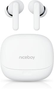 Niceboy Pins 5 PRO, bezdrôtové slúchadlá, ANC, biele