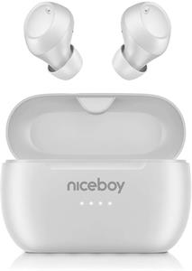 Niceboy Podsie 5 PRO, bezdrôtové slúchadlá, TWS, ANC, biele