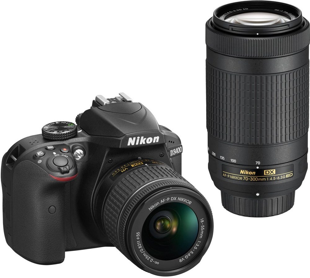 Nikon D3400 + AF-P 18-55 VR + 70-300 VR čierny