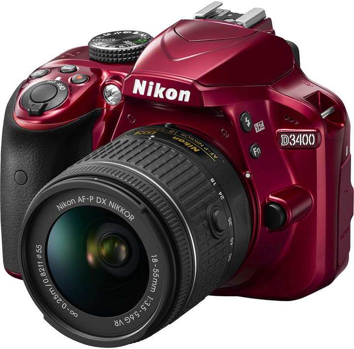 Nikon D3400 + AF-P 18-55 VR červený