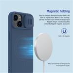 Nillkin CamShield Silky Magnetic silikónový kryt pre Apple iPhone 14 Plus, modrý