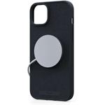 Njord Suede MagSafe kryt pre iPhone 15 Plus / 14 Plus, čierny