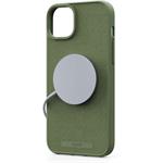 Njord Suede MagSafe kryt pre iPhone 15 Plus / 14 Plus, olive