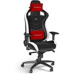 Noblechairs EPIC Real Leather, herné kreslo, čierna-biela-červená