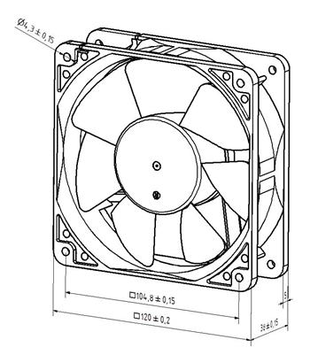 NOISEBLOCKER Industrial 12038-2800-12 120mm fan