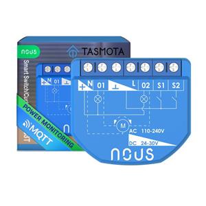 Nous B3T WiFi Tasmota Spínací Modul (2 kanály, meranie spotreby) / Žalúziový Modul (1 kanál, ESP32)