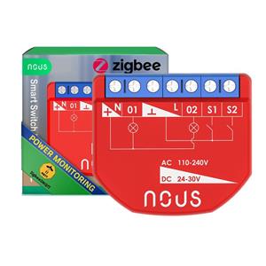 Nous B3Z ZigBee Smart Spínací Modul (2 kanály, meranie spotreby)