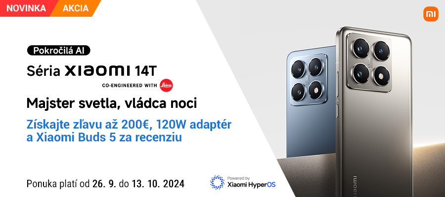 Novinka: Xiaomi 14T - Získajte zľavu 200€