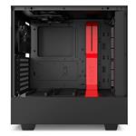 NZXT skříň H500 / ATX / průhledná bočnice / 2x USB 3.0 / černočervená