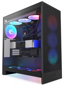 NZXT skříň H7 Flow RGB edition / ATX / 1x360mm RGB core fan/ USB-C / 2x USB / proskl. bočnice / mesh panel / RGB / černá
