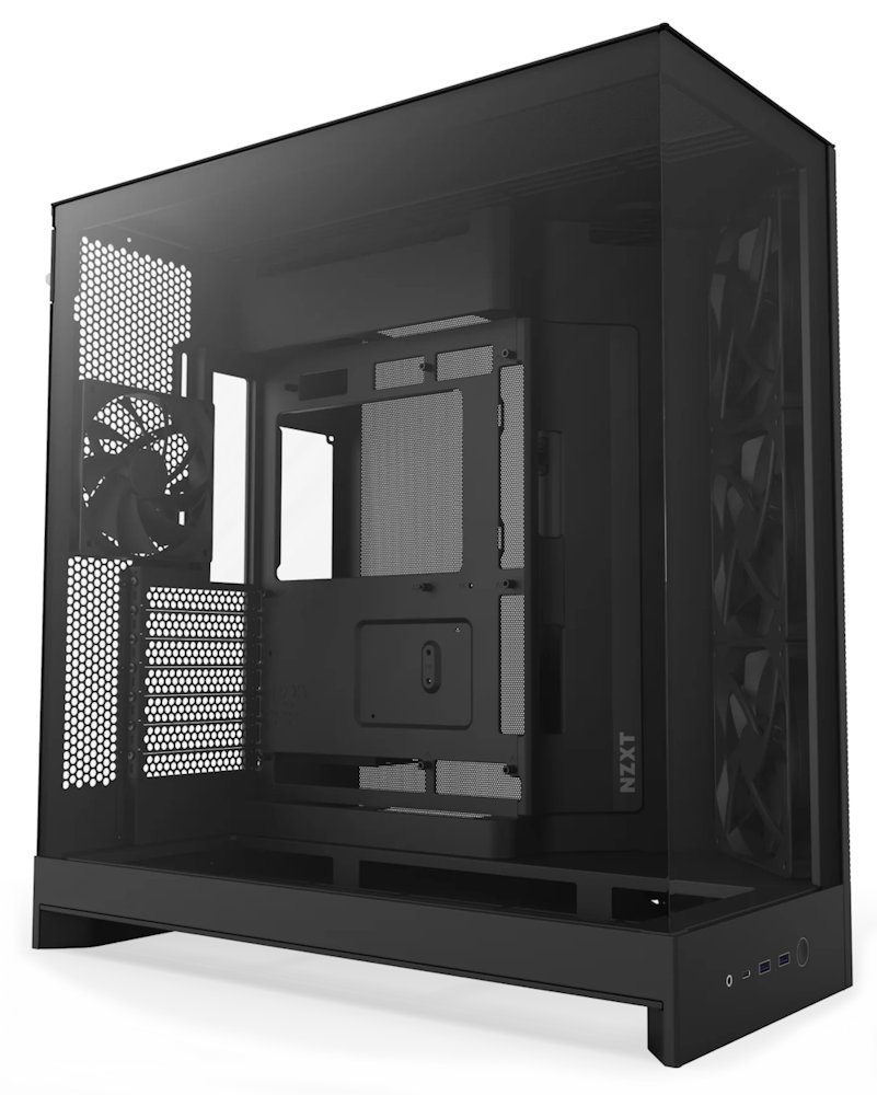 NZXT skříň H9 Flow dvoukomorová ATX / 3x140mm fan / 1x120mm / perforovaný top / proskl. bočnice, front / černá