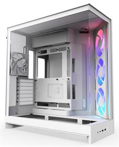 NZXT skříň H9 Flow RGB dvoukomorová ATX / 1x140 RGB mm / 1x 120mm RGB fan  / prosklená / bílá