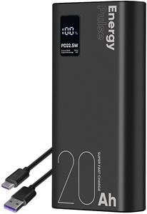 OBAL:ME EnergyPulse, powerbanka 20000mAh, 22.5W, čierna