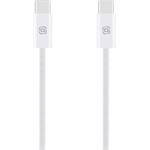 OBAL:ME Super Fast USB-C/USB-C pletený kábel, 100W, 1m, biely