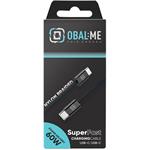 OBAL:ME Super Fast USB-C/USB-C pletený kábel, 60W, 1m, čierny