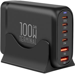 OBAL:ME Terminal GaN stolná nabíjačka, 4C2A, 100W, čierna