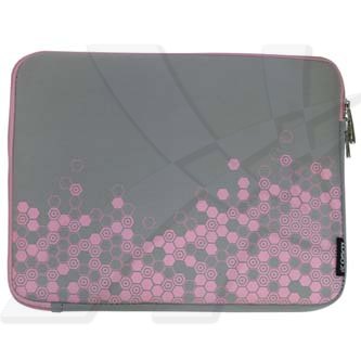 Obal na 12,1" notebook, Sleeve Graphic, šedo-ružový, neoprén, 22 X 29 cm, LOGO