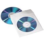 ochranný obal pre 2 CD/DVD, biely, papierový, samolepiaci, 100 ks