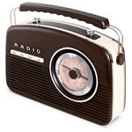 OneConcept NR-12-DW, retro rádio, hnedá/béžová