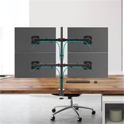 ONKRON stojan pre štvoricu monitorov pre 13 až 34-palcové LCD LED OLED obrazovky do 8 kg, čierny