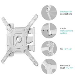 ONKRON TV vysúvny a otočný držiak na stenu 32"až 65" , VESA 400x400, max 35 kg, biely