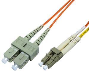 Optický duplex patch kábel 50/125, OM2, LC/SC, 2m