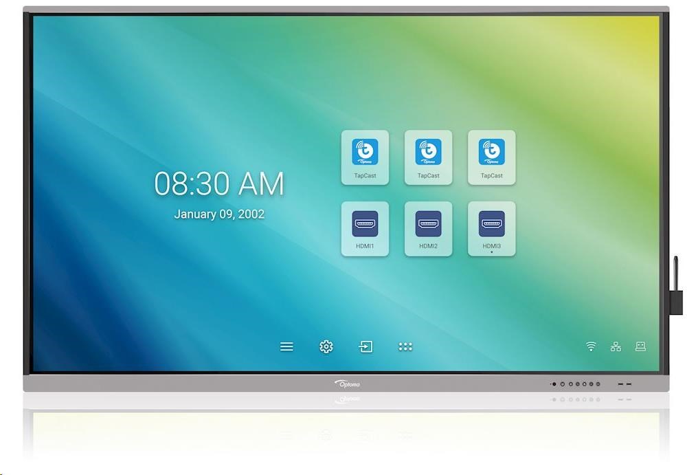 Optoma 5651RK IFPD 65" - interaktivní dotykový, 4K UHD, multidotyk 20prstu, Android, antireflexní tvrzené sklo