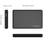 Orico externý box pre 2,5'' SATA HDD/SSD s USB 3.0, čierna