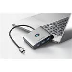 Orico hub 8v1 USB-A 3.0, PD100W, RJ45 (1000Mbps), HDMI (4K@60Hz), SD, micro SD, USB2.0, sivá