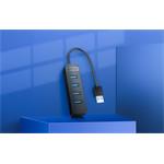 Orico TWU3 USB 3.0, 4-port hub, čierny