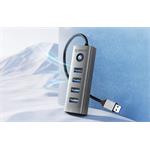 Orico USB 3.0, 4-port hub, sivý, 0,15 m