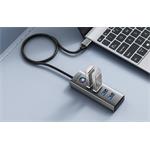 Orico USB 3.0, 4-port hub, sivý, 0,15 m