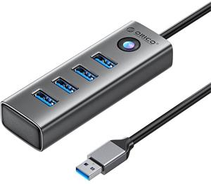 Orico USB 3.0, 4-port hub, sivý