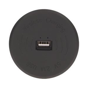ORNO Vestavěná bezdrátová indukční nabíječka s USB portem, barva černá