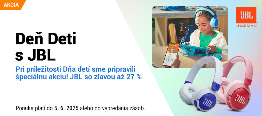 Oslávte Deň detí spolu s JBL! Zľavy až do -27%