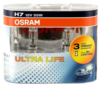 Osram žiarovka H7 Ultra Life,12V,55W,PX26d, vhodné pre režim denného svietenia
