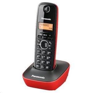 Panasonic - bezdrôtový telefón, podsvietený displej, CLIP, červeno-čierny