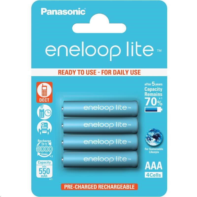 Panasonic Eneloop Lite nabíjacie batérie AAA 550mAh 1,2V HR-4UQ-4BP 4ks